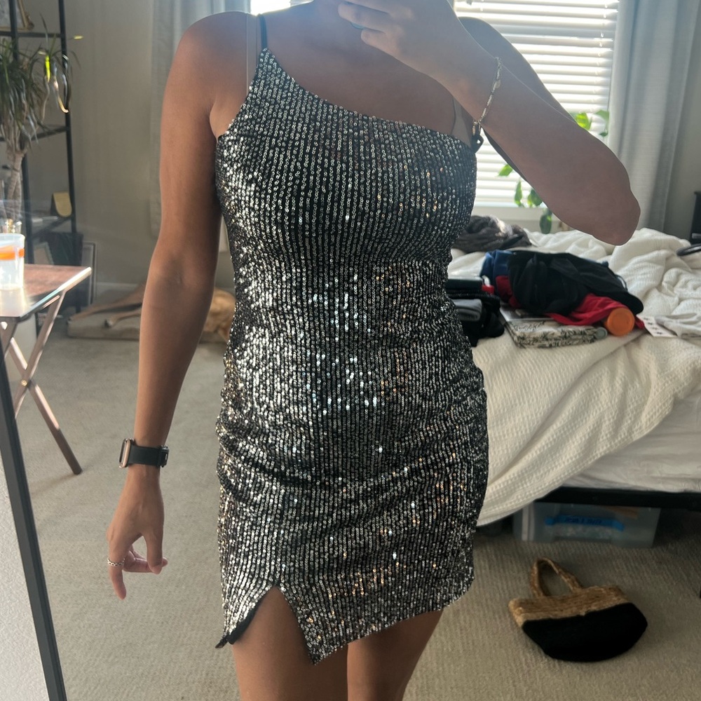 Crystal Sky Sequin Mini Dress Small
